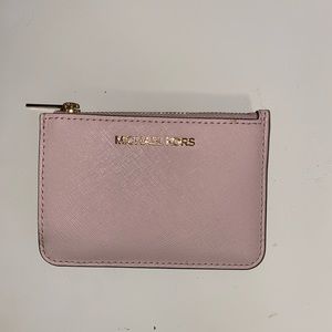 Pink Michael Kors keychain wallet